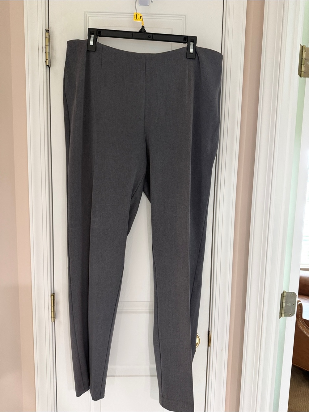 Chico's Women's Straight-Leg Trousers in Charcoal Gray, Size 3